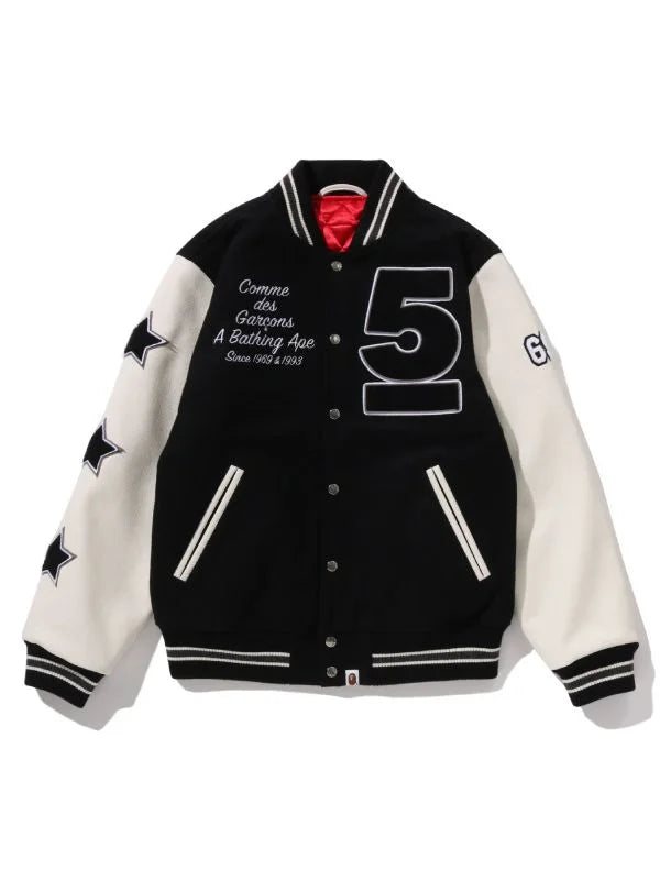 ミュージシャン A BATHING APE x COMME des GARCONS OSAKA A BATHING APE x COMME des GARCONS OSAKA Varsity Jacket – Laplice