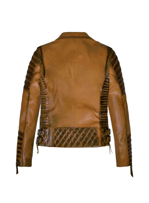 Charlotte Burnt Mustard Leather Jacket