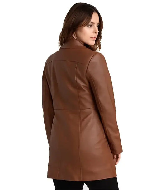 Don Long Brown Leather Coat