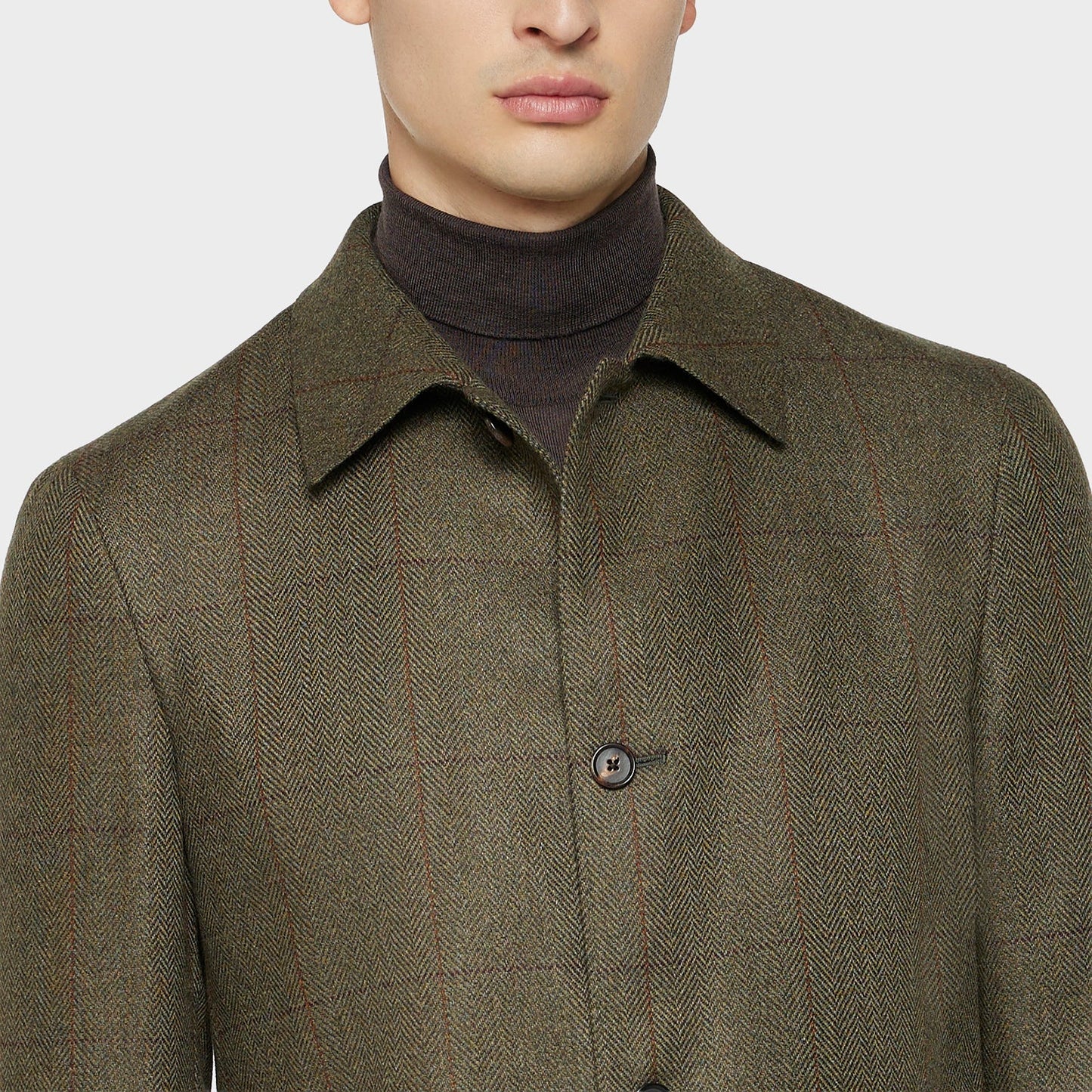 Fedora Blazer in checked wool tweed and silk