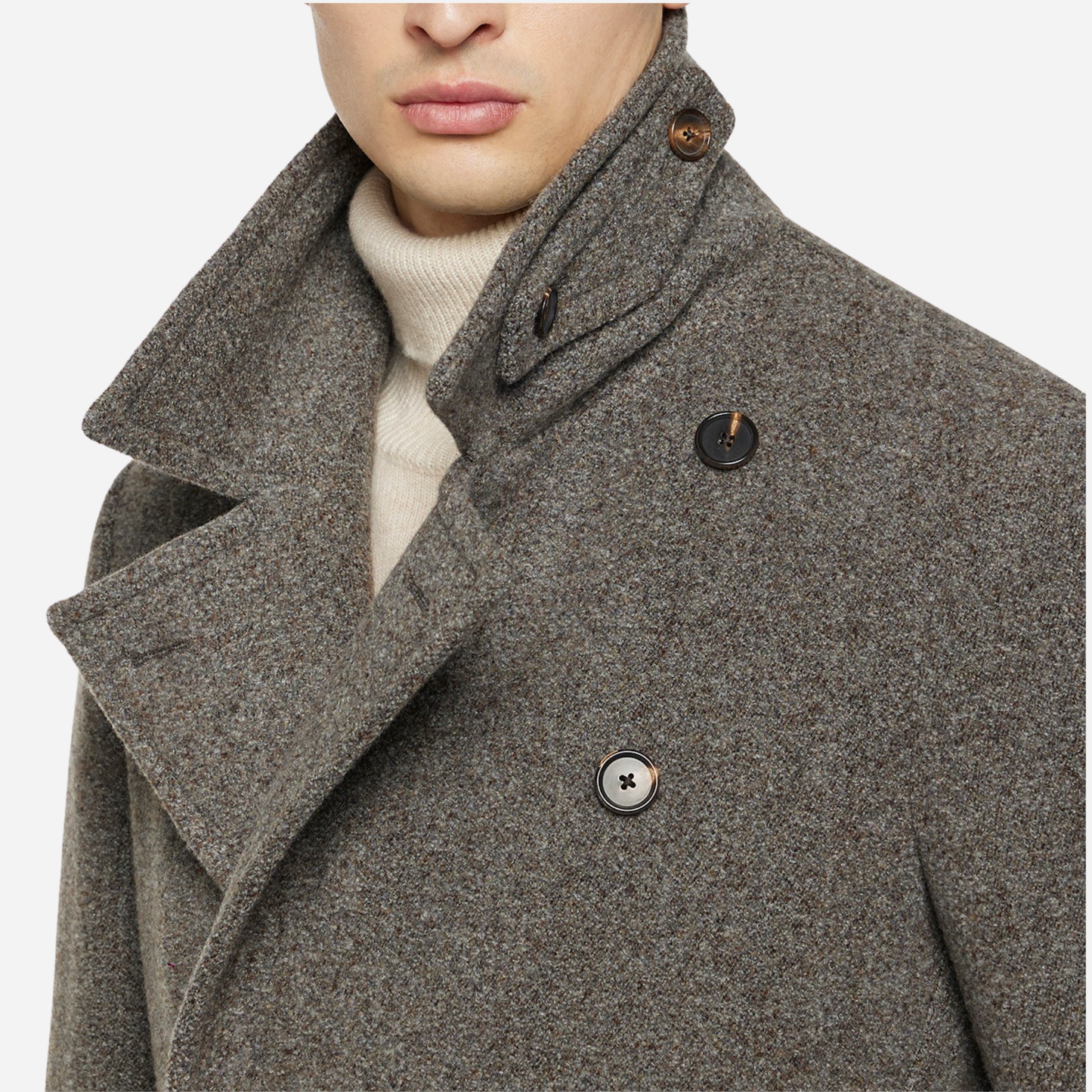 Peacoat in grey bouclé wool