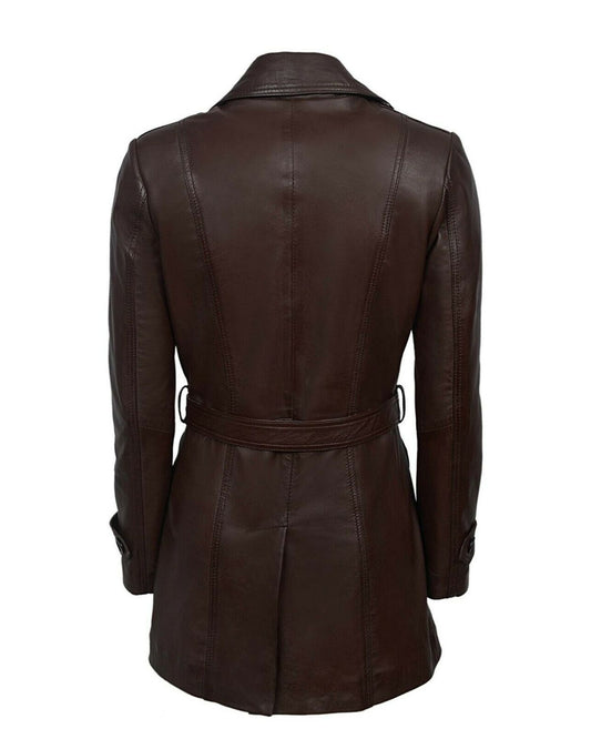 Women's Shelby Trench Leather Coat