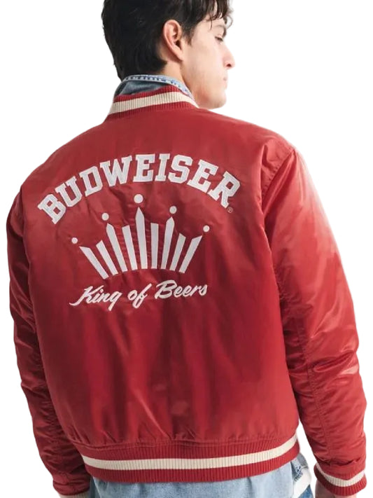 budweiser abercrombie varsity bomber jacket