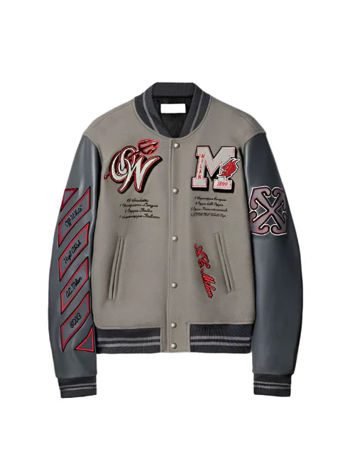 Ac Milan Grey Varsity Jacket