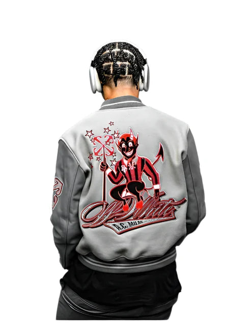 Ac Milan Grey Varsity Jacket
