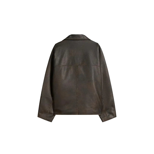 Brown Baggy Leather Jacket