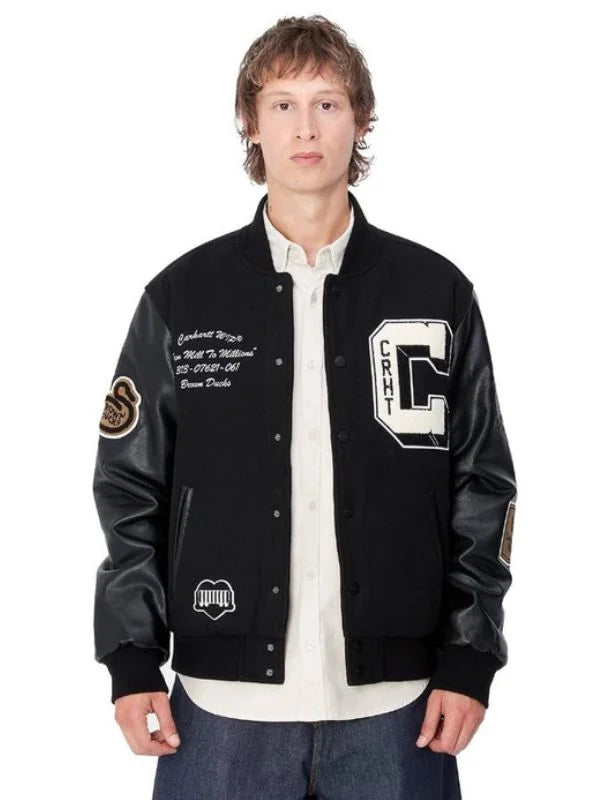 Carhartt Brown Bomber varsity Jacket