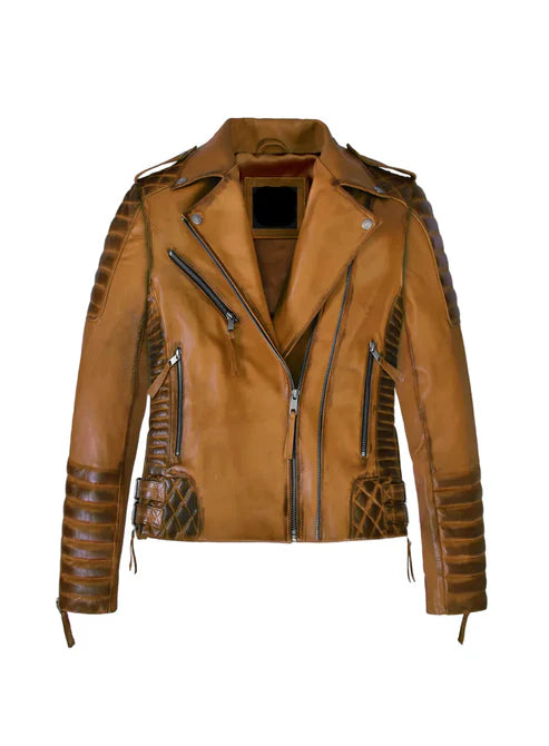 Charlotte Burnt Mustard Leather Jacket
