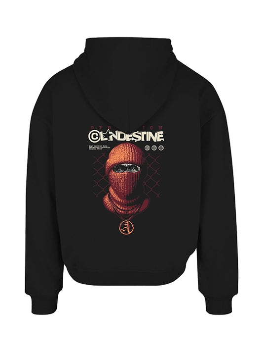 Clandestine Masked Custom Hoodie – Black Stealth Street Style Pullover
