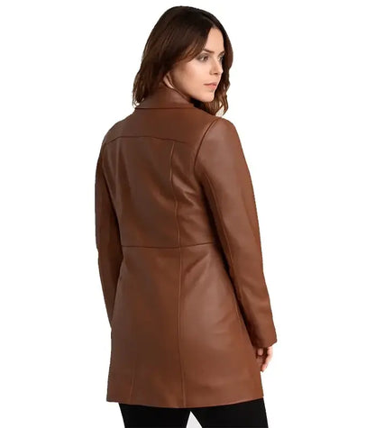 Don Long Brown Leather Coat