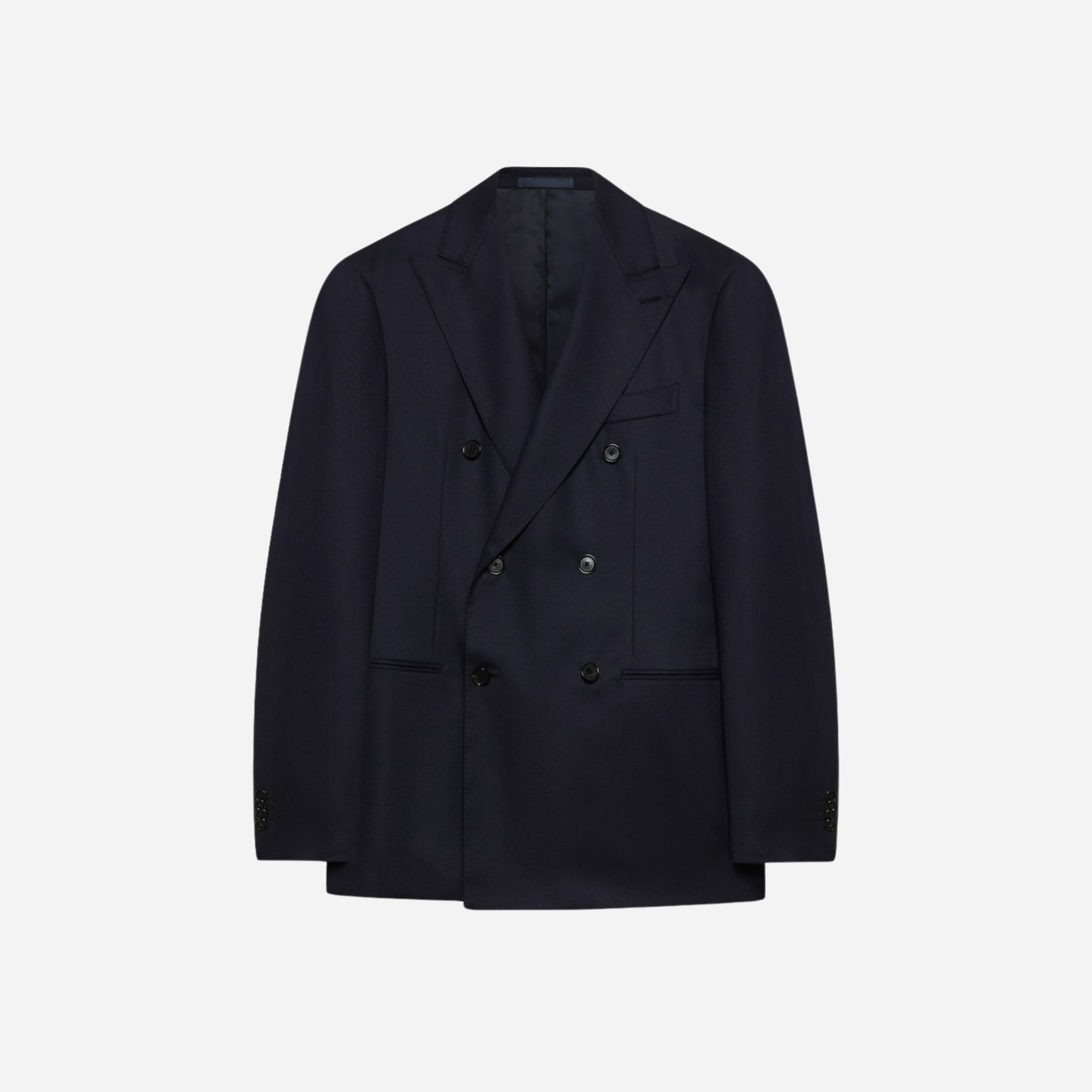 Double-Breasted Aida Blazer in Blue Wool 