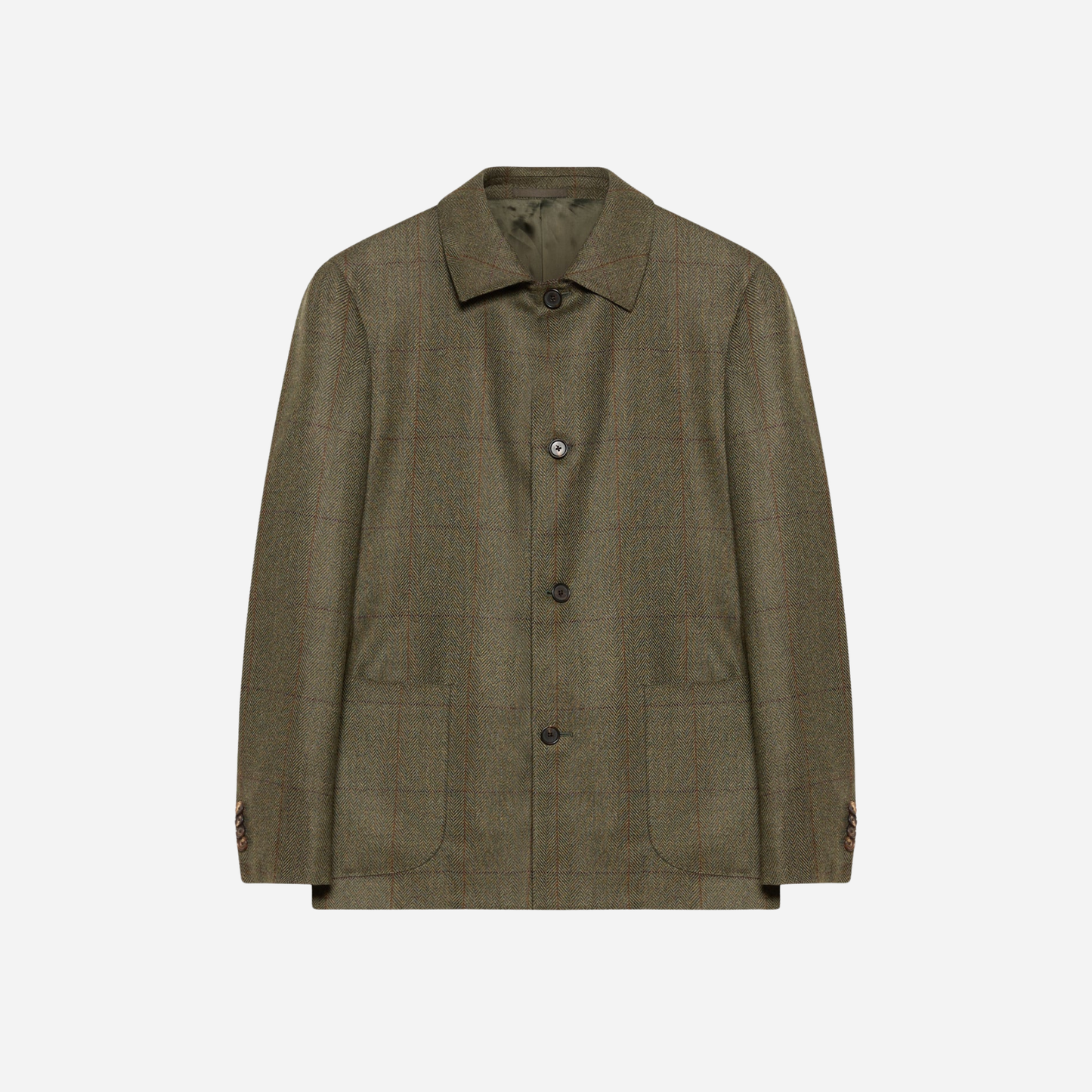 Fedora Blazer in checked wool tweed and silk