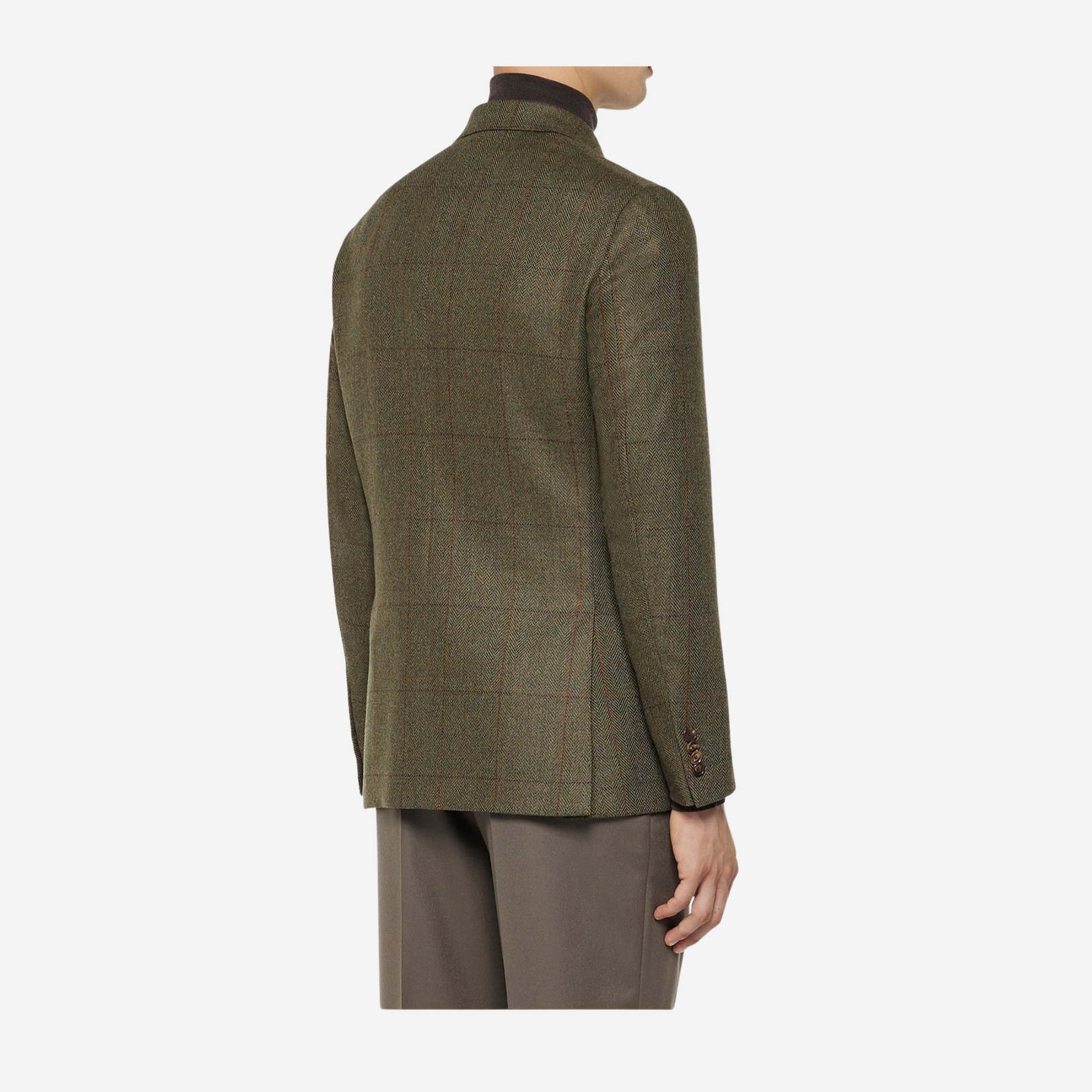 Fedora Blazer in checked wool tweed and silk