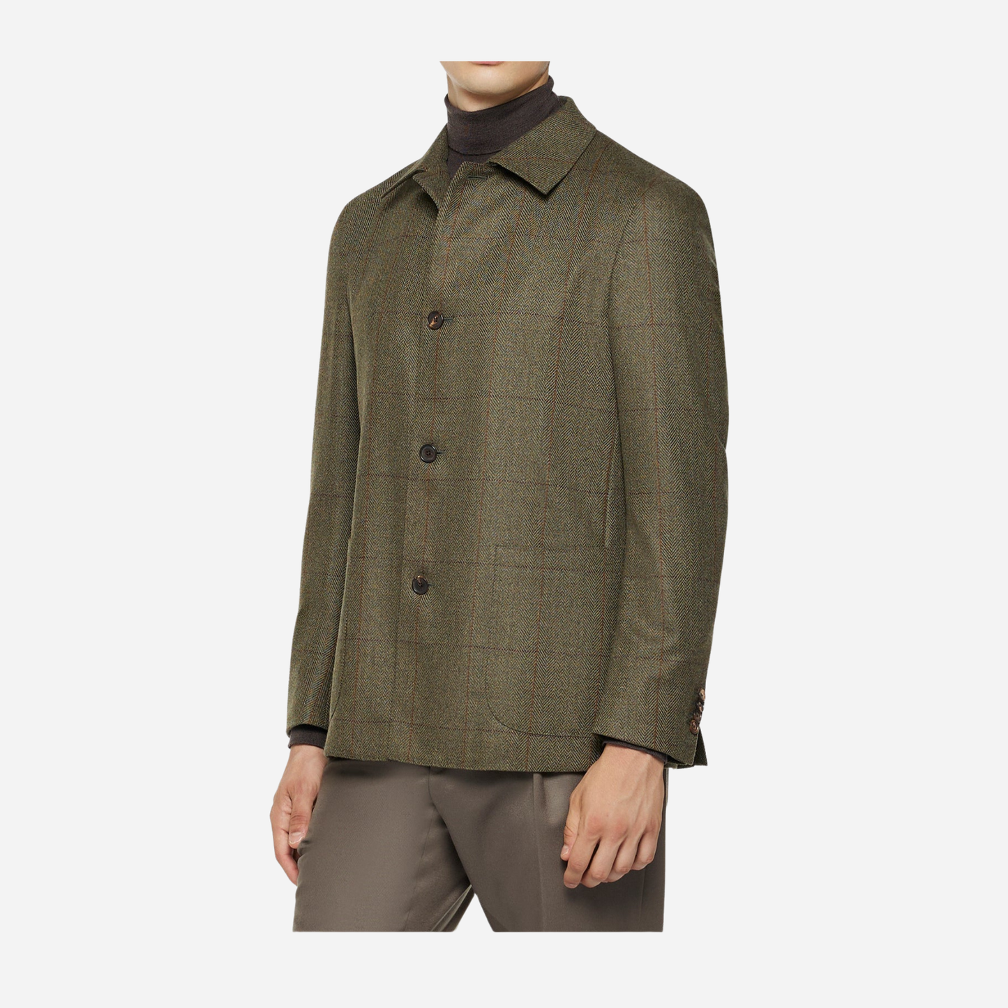 Fedora Blazer in checked wool tweed and silk