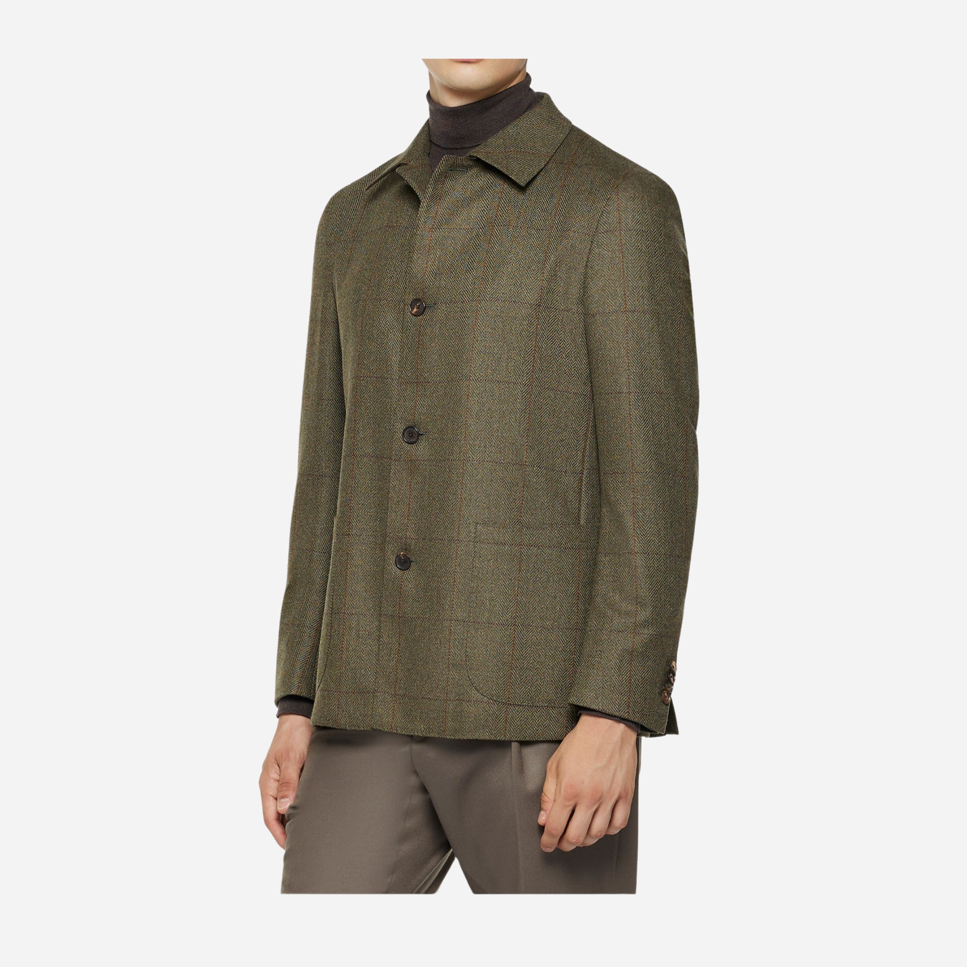 Fedora Blazer in checked wool tweed and silk