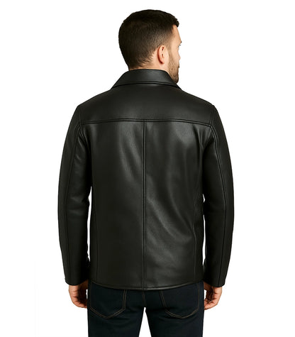 Men's Cowhide Leather Car Coat