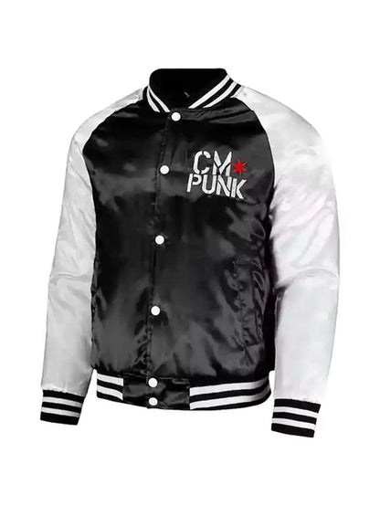Mens WWE CM Punk Black Bomber Jacket