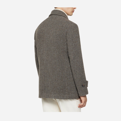 Peacoat in grey bouclé wool