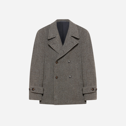Peacoat in grey bouclé wool