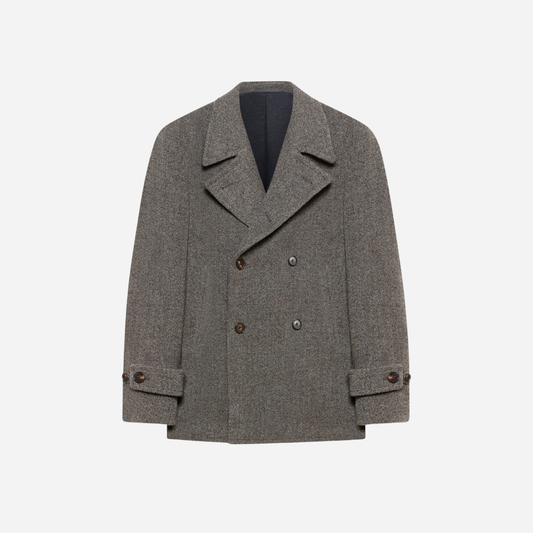 Peacoat in grey bouclé wool