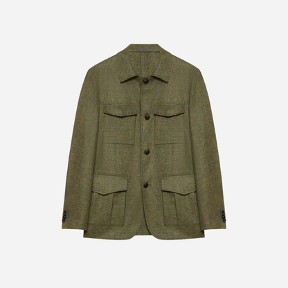 Saharian Blazer in green shetland wool