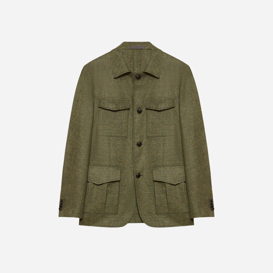Saharian Blazer in green shetland wool