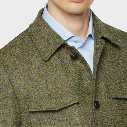 Saharian jacket in green shetland wool