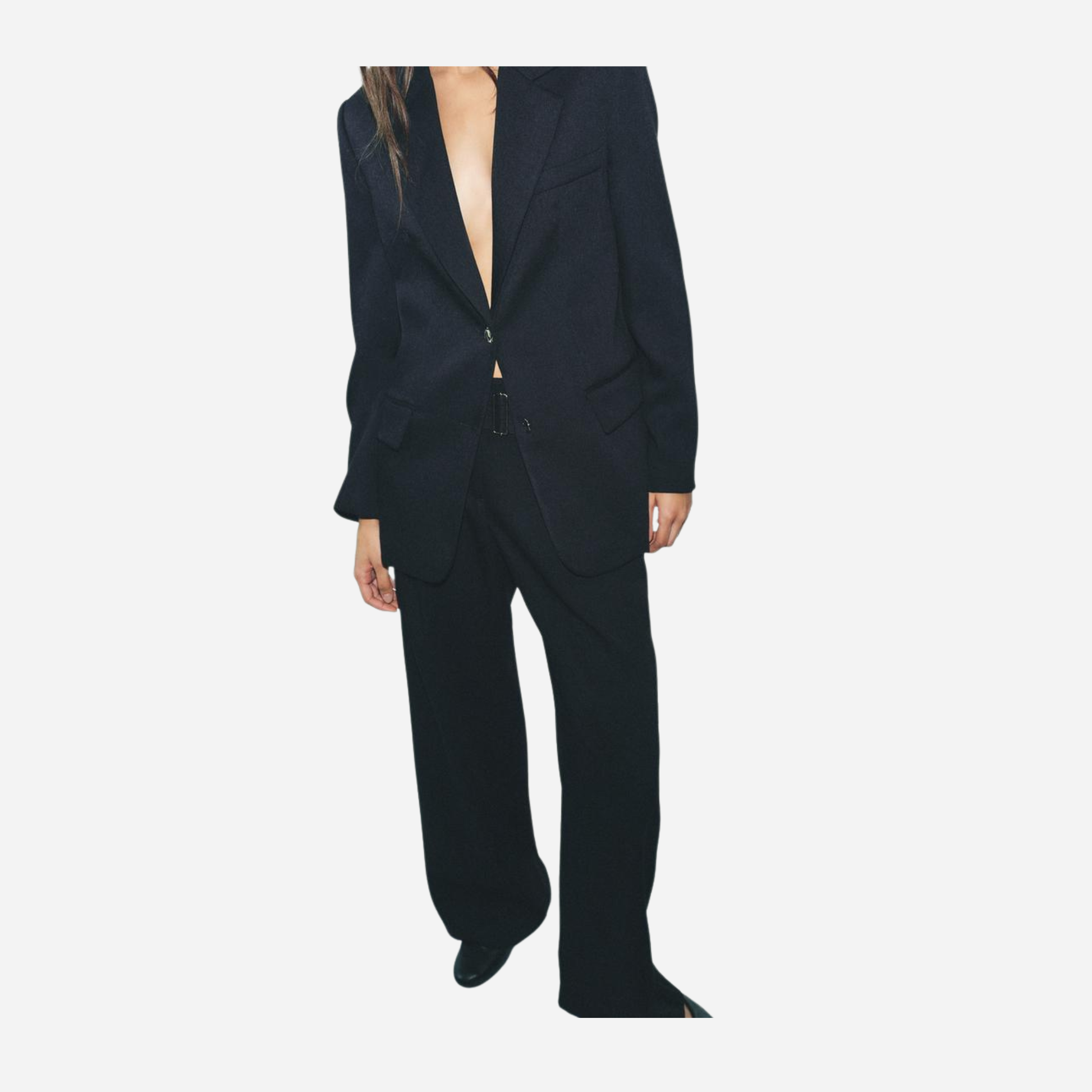 Straight Cut Buttoned Blazer