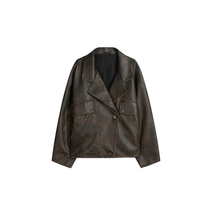 Brown Baggy Leather Jacket