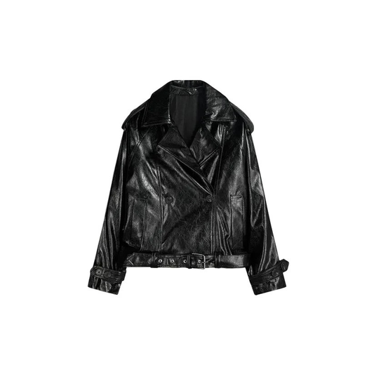 Baggy Trench Leather Jacket