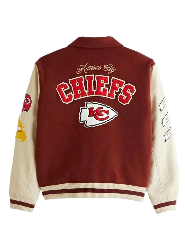 abercrombie kansas city chiefs varsity bomber jacket