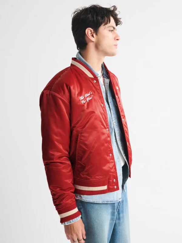 budweiser varsity bomber jacket abercrombie